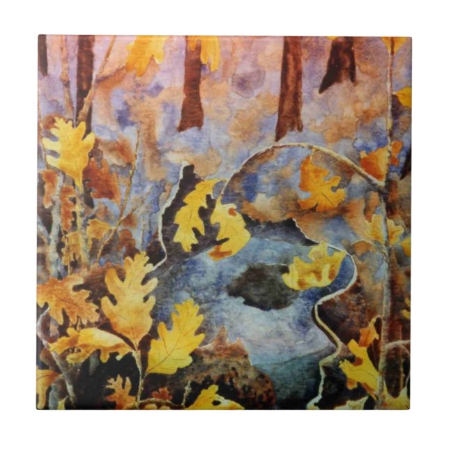 White oak stump in fall with sapling sprouts tile (Front)