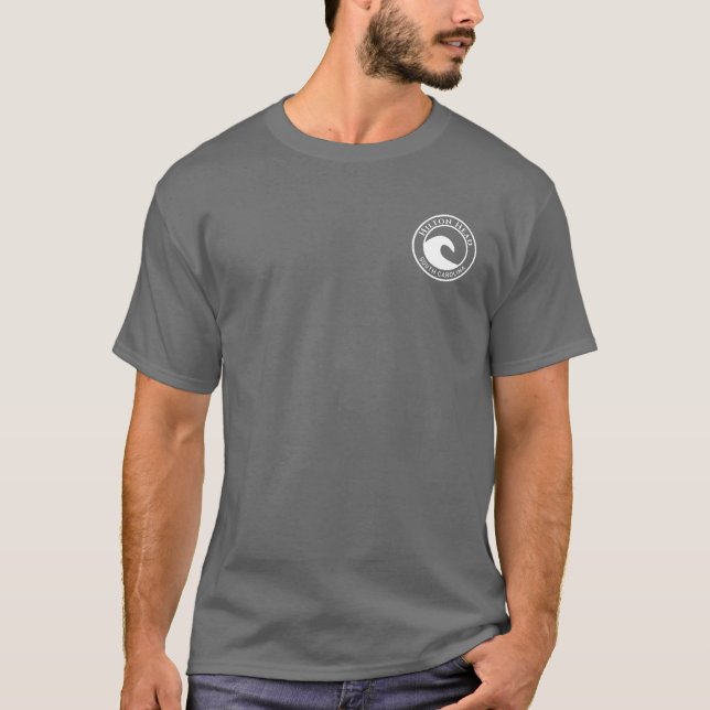 White Ocean Wave Circle Design Hilton Head T-Shirt (Front)