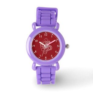 White octopus on red watch