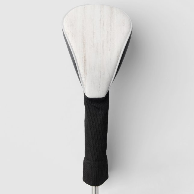 White Old Wood Background Golf Head Cover (Front)