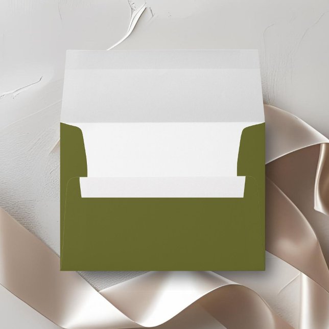 White & Olive Green Wedding Envelope (Creator Uploaded)