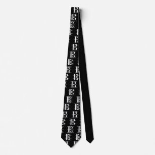 White-on-Black Alto Clefs Tie