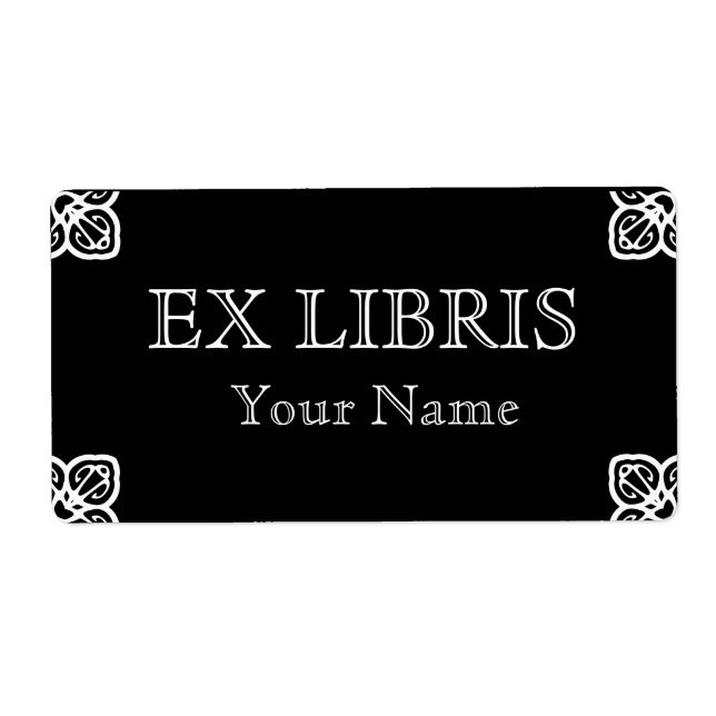 White on black bookplate (Front)