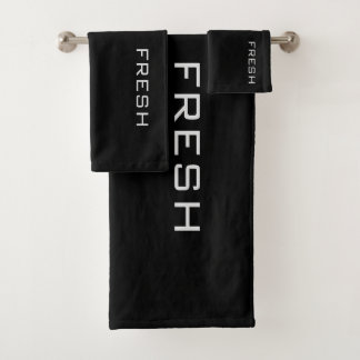 White On Black FRESH  Bath Towel Set