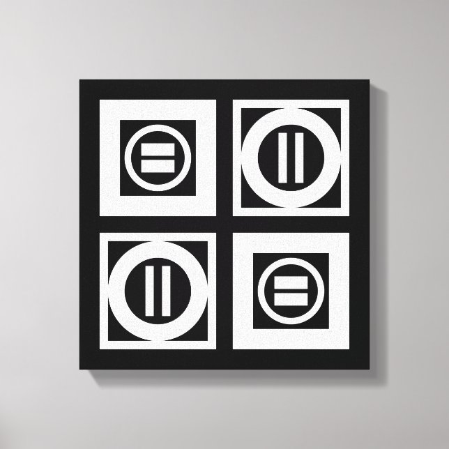 White on Black Geometric Equal Sign Pattern (Front)
