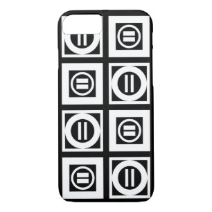 White on Black Geometric Equal Sign Pattern Case-Mate iPhone Case