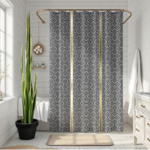 White On Black Modern Geometric Maze Pattern