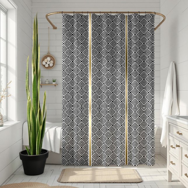White On Black Modern Geometric Maze Pattern (Creator Uploaded)