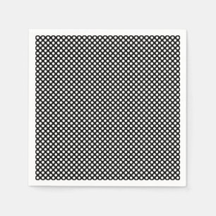 White on Black Small Size Polka Dots Paper Napkin