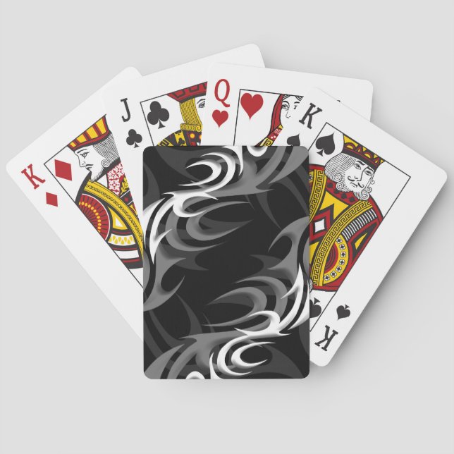 White on Black "Smoke" Playing Cards (Back)