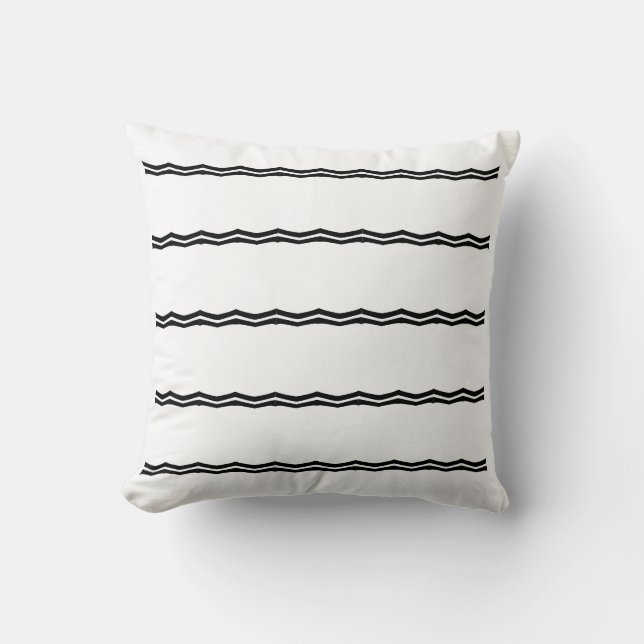 WHITE on Black Throw Pillow (Front)