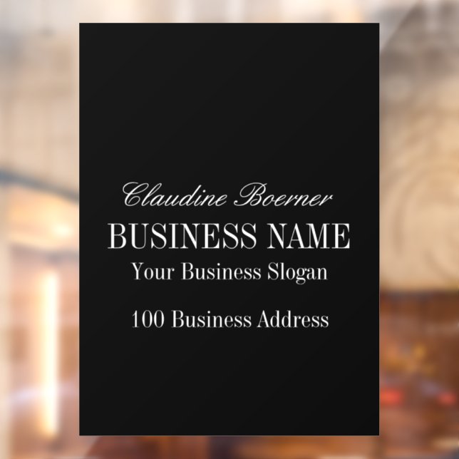 White on Black Window Decal Clings Business Home (Sheet 2)