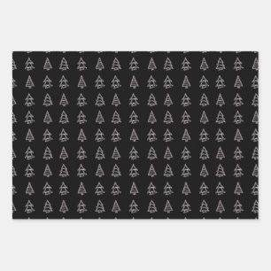 White On Black Wrapping Paper