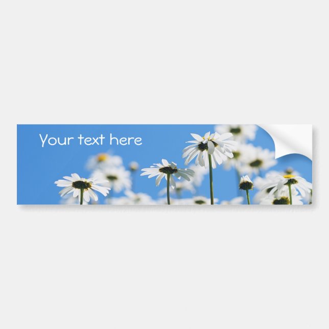 White on blue bumper sticker (Front)