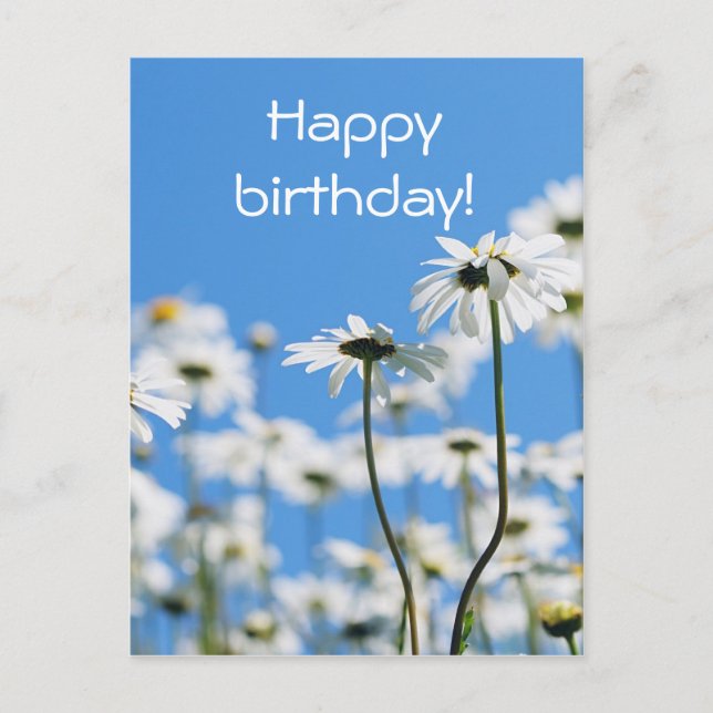 White on blue postcard (Front)