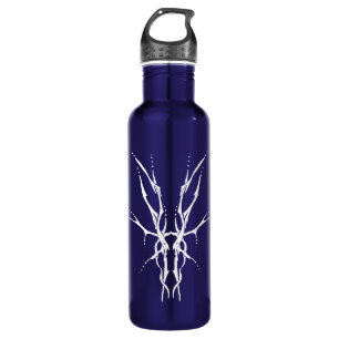 White on Blue Tribal Deer Skull Hunting Design 710 Ml Water Bottle