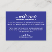 White On Blue Wedding Welcome Gift Bag Basket