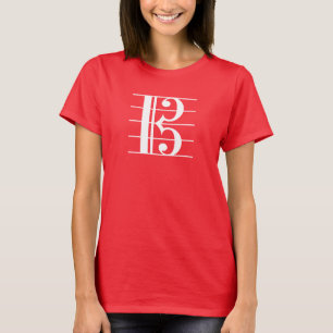 White-on-Dark Alto Clef T-Shirt
