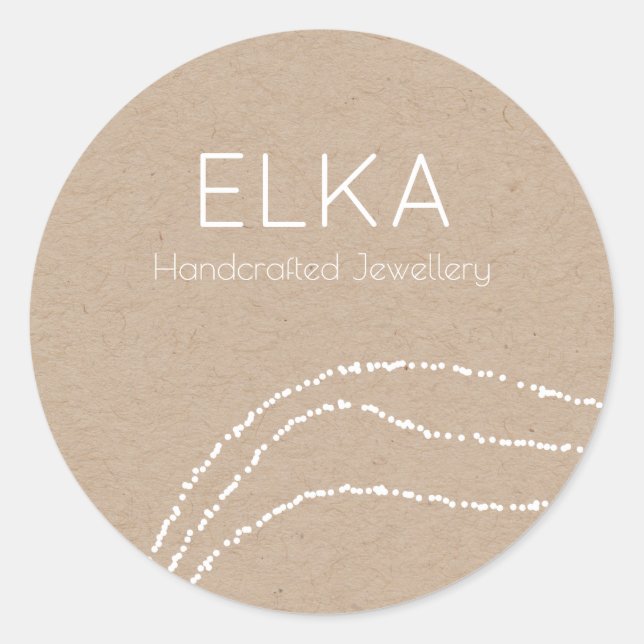 White on Kraft Look Designer Sticker (Front)