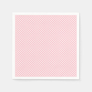 White on Pink Small Size Polka Dots Paper Napkin