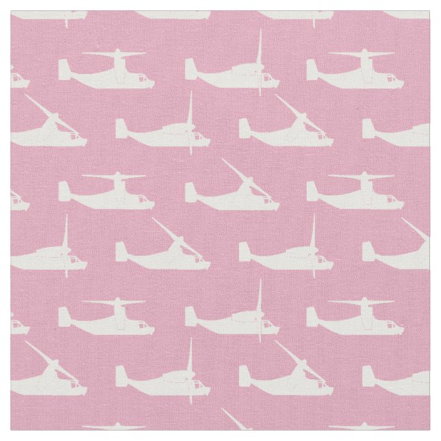 White on Pink V-22 Osprey Pattern Fabric (Close Up)
