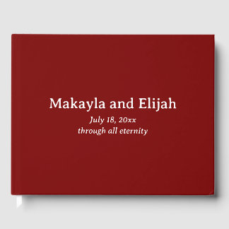 White on Red Minimalist Wedding Guest Book