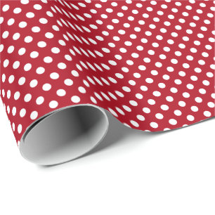 White on Red Polka Dot Wrapping Paper