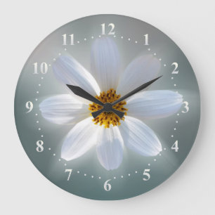 White on shades of blue large clock