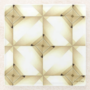White on White Abstract Glass Coasters