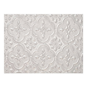 White On White Floral Pattern Photo Print