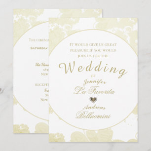 White on White Floral Wedding Invitation