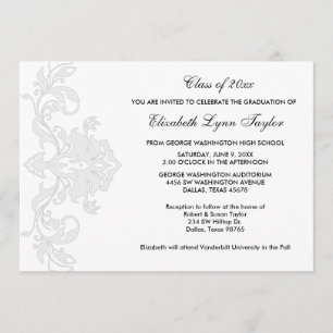 White on White Graduation Announcement