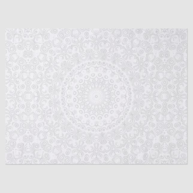 White on White Minimal Mandala Pattern Tissue Paper (Front)