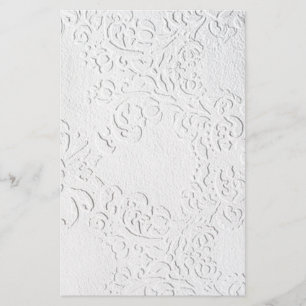 “White on White Ornate Design”  Stationery