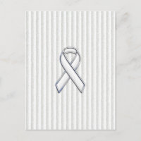 White on White Ribbon Awareness Stripes