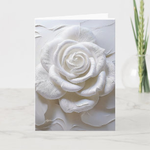 White On White - Sculpted Rose Card