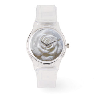 White On White - Sculpted Rose Watch