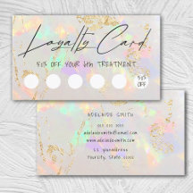 white opal design loyalty card