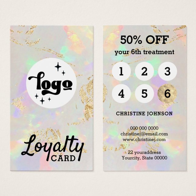 white opal loyalty card (Front & Back)