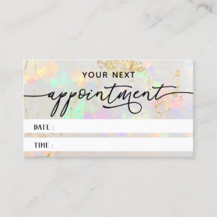 white opal texture appointment card