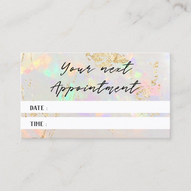 white opal texture photo appointment card (Front)