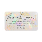 white opal thank you business card