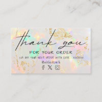 white opal thank you business card