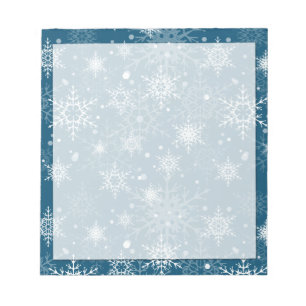 White openwork snowflakes notepad