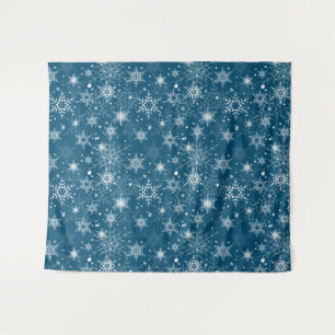 White openwork snowflakes tapestry
