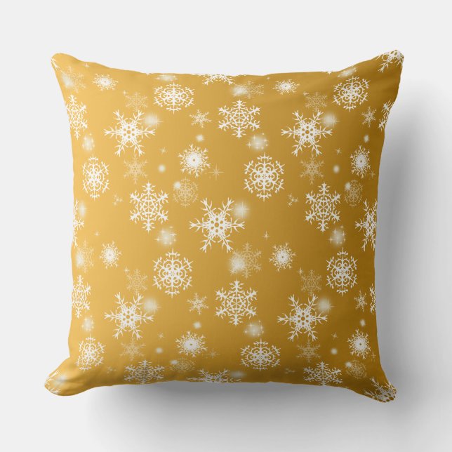 White openwork snowflakes.  throw pillow (Front)