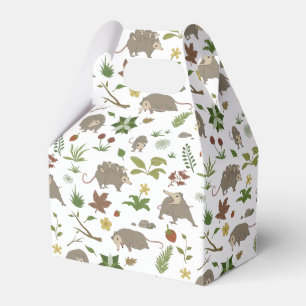 White Opossum Light Cottagecore Woodland Party Favor Box