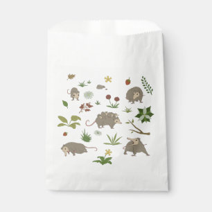 White Opossum Light Cottagecore Woodland Party Favour Bag