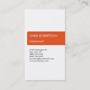 White Orange Attractive Charming Business Card