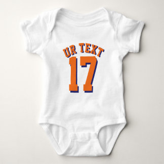 White & Orange Baby | Sports Jersey Design Bodysuit